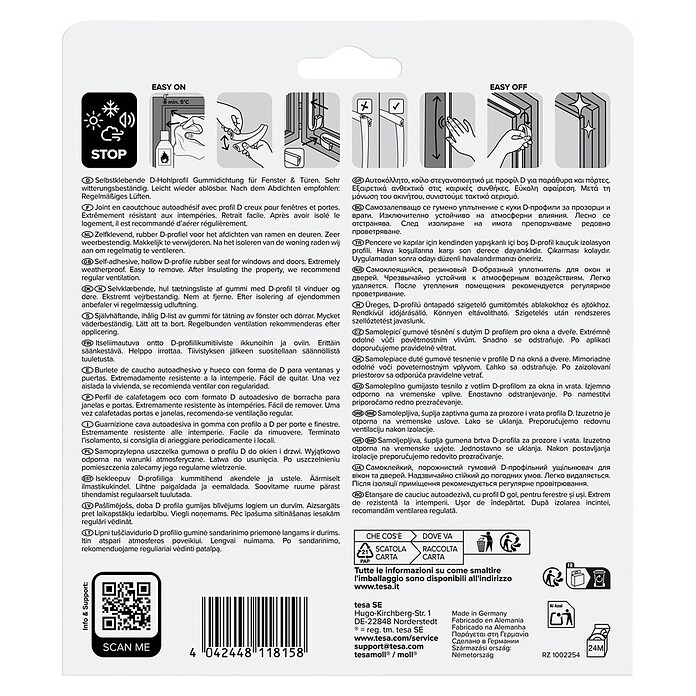 tesa MOLL D-Profil-Dichtung (Braun, 6 m)