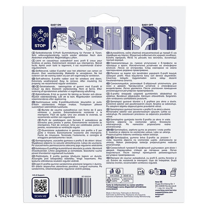 tesa MOLL E-Rillenprofildichtung (Braun, 25 m)