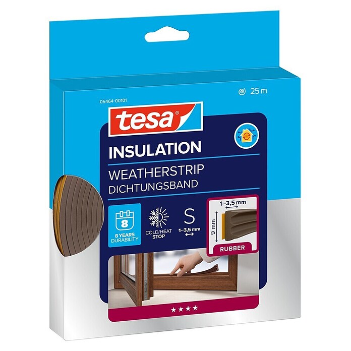 tesa MOLL E-Rillenprofildichtung (Braun, 25 m)