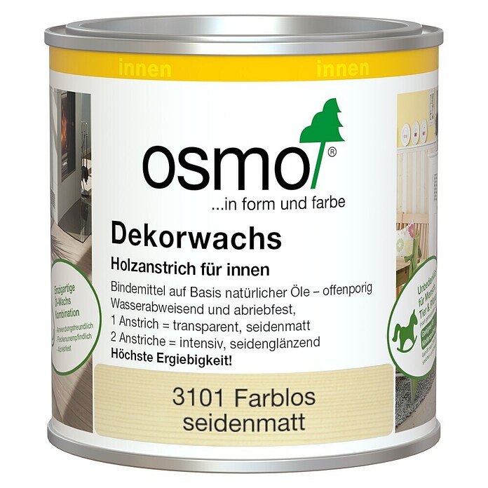 Osmo Dekorwachs (Farblos, 375 ml, Seidenglänzend, Naturöl-Wachs-Basis)