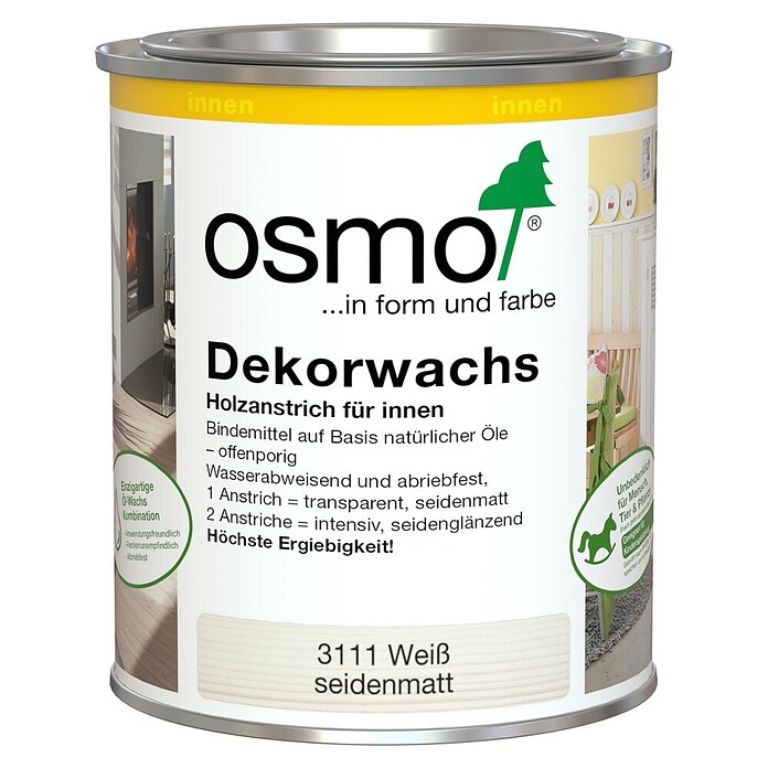 Osmo Dekorwachs (Weiß, 750 ml, Seidenglänzend, Naturöl-Wachs-Basis)