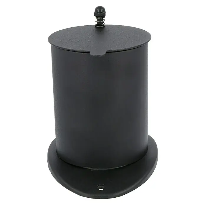 Kaminaufsatz Missouri - Passend für: Grillstar Smoker Missouri - Ein schwarzer, zylindrischer Ascher mit Deckel und Federverschluss, ideal für den Außenbereich. Robustes Design für Wind und Wetter.