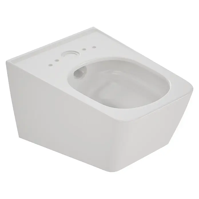 VitrA Equal Wand-WC - Spülrandlos, Mit schmutzabweisender Glasur, Spülform: Tief, WC Abgang: Waagerecht, Weiß - Weißes, wandhängendes Keramik-Bidet mit Hahnlöchern.