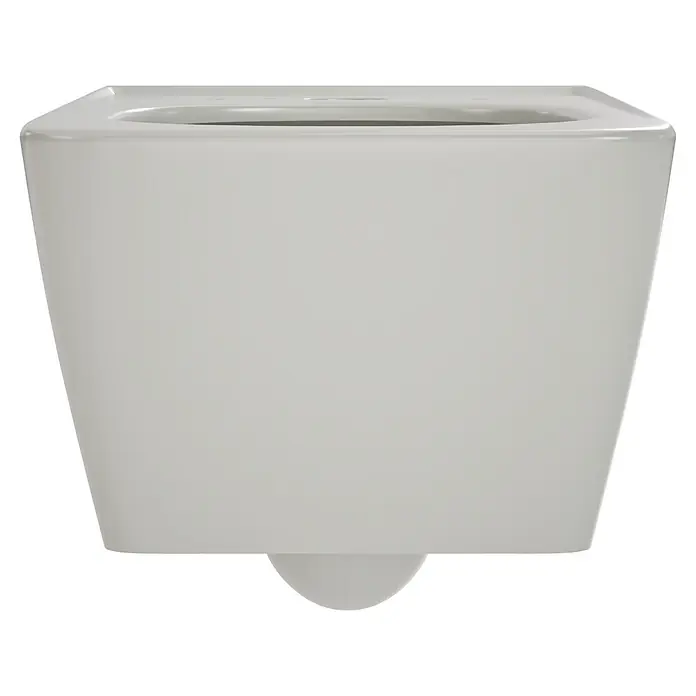 VitrA Equal Wand-WC - Spülrandlos, Mit schmutzabweisender Glasur, Spülform: Tief, WC Abgang: Waagerecht, Steingrau - Weißer wandhängender WC-Spülkasten aus Keramik im modernen Design.