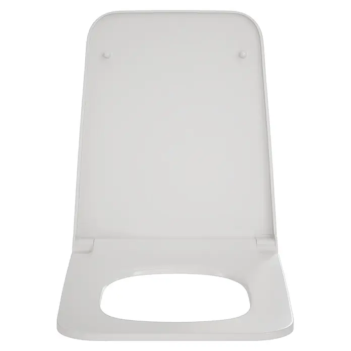 VitrA Equal WC-Sitz - Duroplast, Weiß, Mit Absenkautomatik - Weißer Toilettensitz mit Deckel, geöffnet. Aus robustem Kunststoff gefertigt.