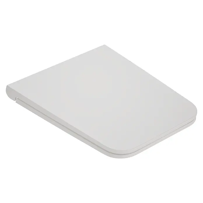 VitrA Equal WC-Sitz - Duroplast, Weiß, Mit Absenkautomatik - Weißer Toilettensitz mit Deckel, geschlossen.