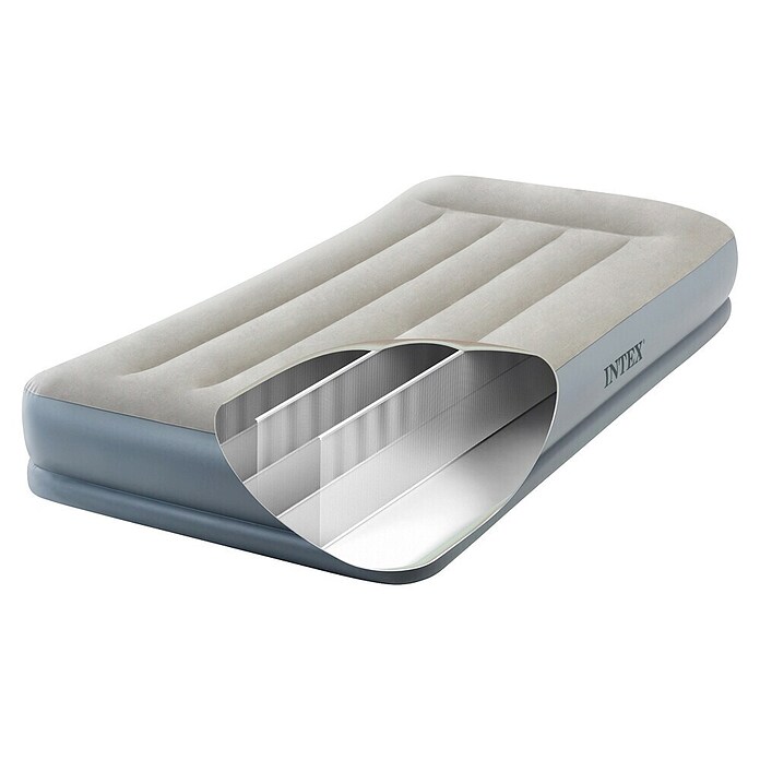 Intex Luftbett Dura-Beam Standard Pillow Rest Mid-Rise Twin (L x B x H: 191 x 99 x 30 cm, Grau/Blau) | BAUHAUS