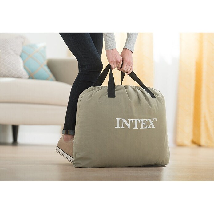 Intex Luftbett Dura-Beam Plus Deluxe Pillow Rest Raised Queen (L x B x H: 203 x 152 x 42 cm, Schwarz/Grau) | BAUHAUS