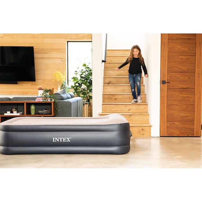 Intex Luftbett Dura-Beam Plus Deluxe Pillow Rest Raised Queen (L x B x H: 203 x 152 x 42 cm, Schwarz/Grau) | BAUHAUS