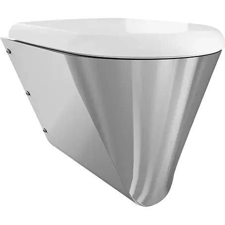 KWC  Wand-WC KWC AR T-WC, CAMPUS, Edelstahl, wandhängend, 360x409x500 mm, weißer Sitz