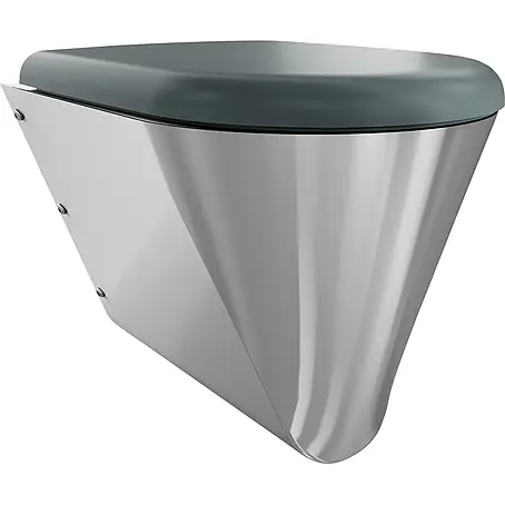 KWC  Wand-WC KWC AR T-WC, CAMPUS, Edelstahl, wandhängend, 360x409x500 mm, grauer Sitz