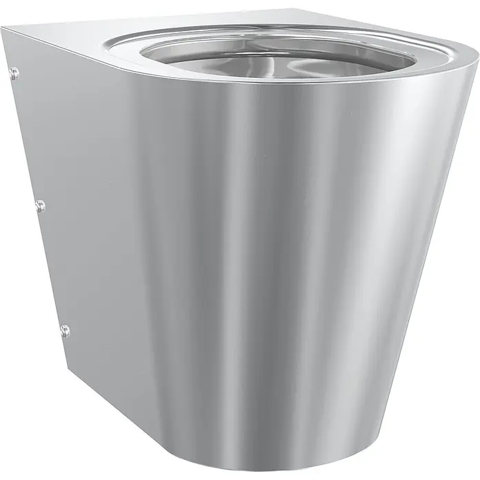 KWC Waschbecken KWC -  - Wandhängende Toilette aus gebürstetem Edelstahl.