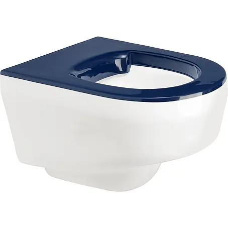 KWC  Wand-WC KWC AR T-WC, GFK, wandh., Hw.-Mont., weiß, Sitzfl. blau, 400x370x510 mm