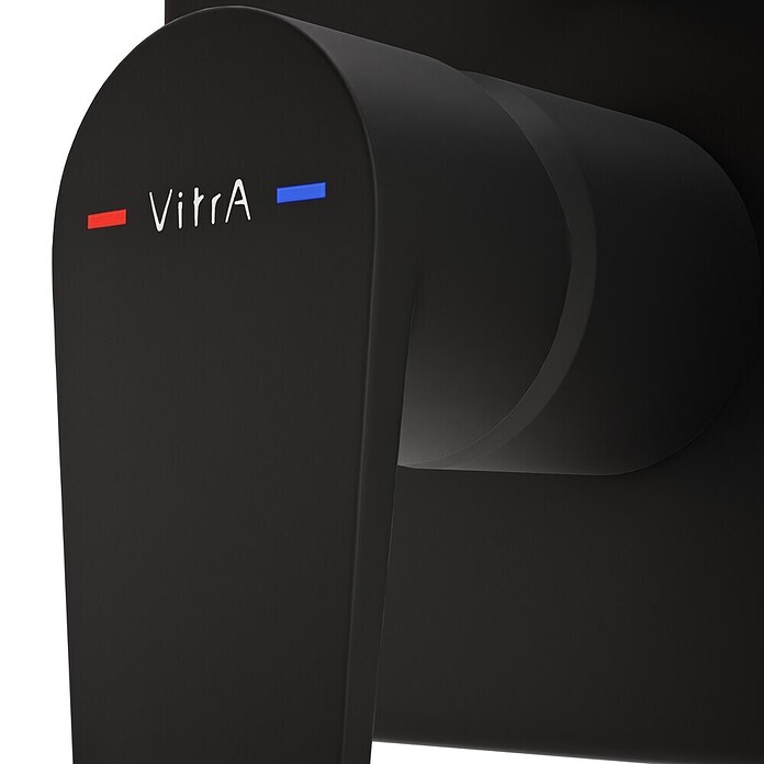 VitrA Flow Square UP-Badewannenarmatur (Ausladung Armatur: 90 mm, Schwarz, Matt) | BAUHAUS