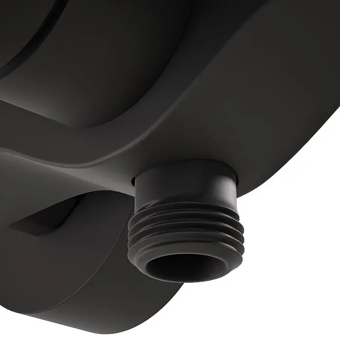 VitrA Flow Square Brausearmatur - Ausladung: 12,7 cm, Schwarz, Matt - Dunkelgrauer Gewindeanschluss mit glattem, gebogenem Gehäuse.