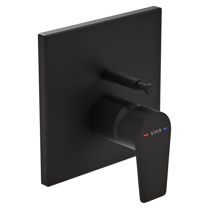 VitrA Flow Square UP-Badewannenarmatur (Ausladung Armatur: 90 mm, Schwarz, Matt) | BAUHAUS