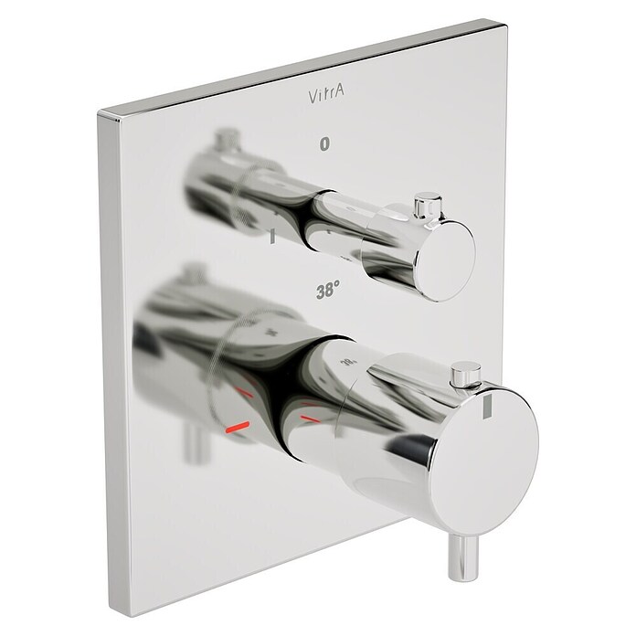 VitrA Flow Square UP-Badewannenarmatur (Ausladung Armatur: 89 mm, Chrom, Glänzend) | BAUHAUS