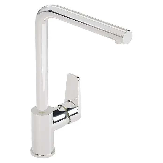 VitrA Flow Square Spültischarmatur - Chrom, Glänzend - Küchenarmatur aus poliertem Chrom mit Einhebelmischer.