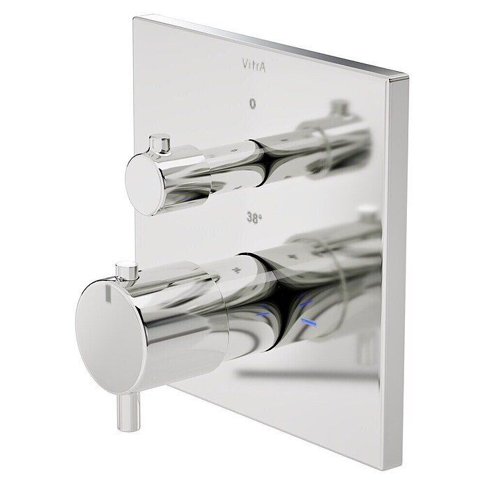VitrA Flow Square UP-Badewannenarmatur (Ausladung Armatur: 91 mm, Chrom, Glänzend) | BAUHAUS