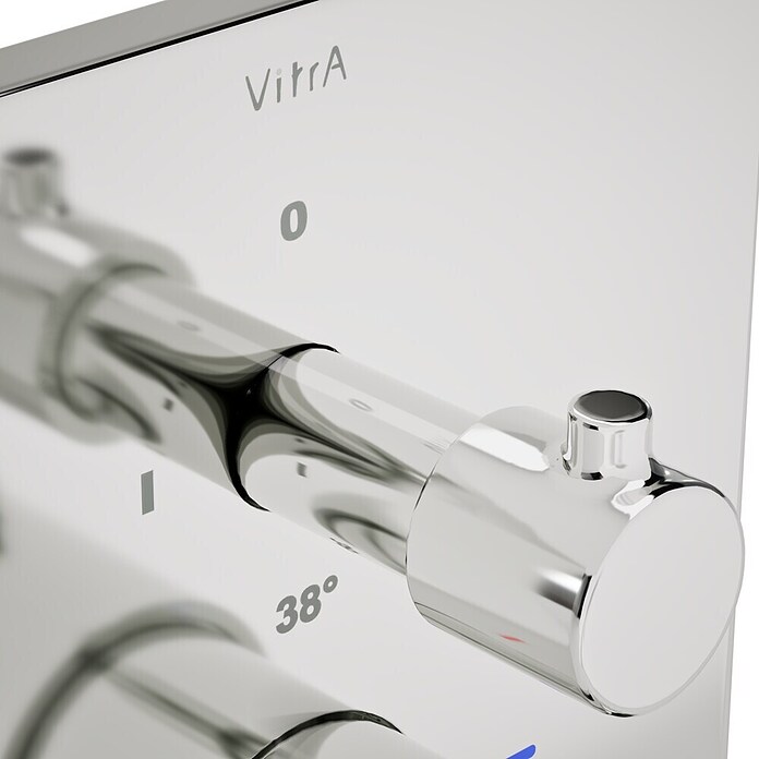 VitrA Flow Square UP-Badewannenarmatur (Ausladung Armatur: 89 mm, Chrom, Glänzend) | BAUHAUS