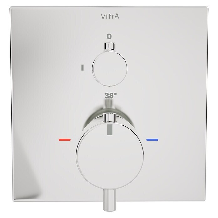 VitrA Flow Square UP-Badewannenarmatur (Ausladung Armatur: 89 mm, Chrom, Glänzend) | BAUHAUS