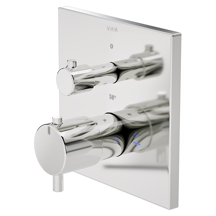 VitrA Flow Square UP-Badewannenarmatur (Ausladung Armatur: 89 mm, Chrom, Glänzend) | BAUHAUS