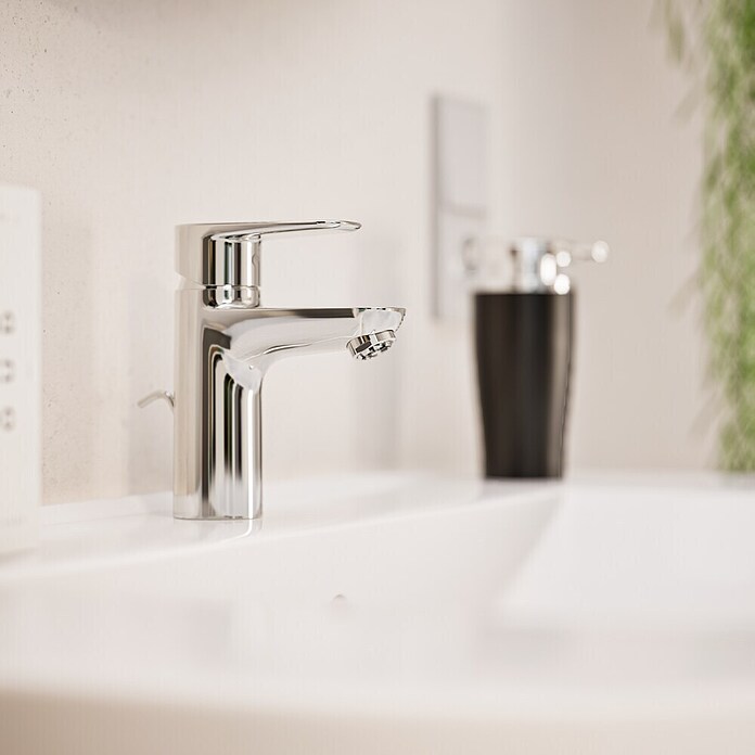 VitrA Flow Soft Waschtischarmatur (Niederdruck, Chrom, Glänzend, Höhe: 15 cm, Mit Ablaufgarnitur) | BAUHAUS
