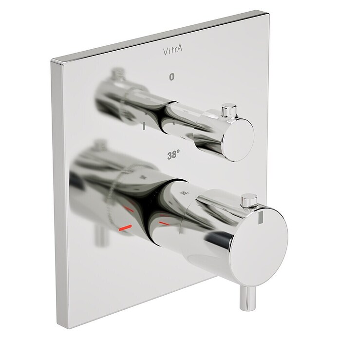 VitrA Flow Square UP-Badewannenarmatur (Ausladung Armatur: 91 mm, Chrom, Glänzend) | BAUHAUS