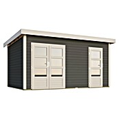 Karibu Gartenhaus Mattrup (303 x 456 cm, Wandstärke: 28 mm, Flachdach, Terragrau)