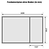 Karibu Gartenhaus Mattrup (303 x 456 cm, Wandstärke: 28 mm, Flachdach, Terragrau)