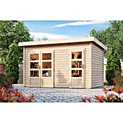 Karibu Gartenhaus Tintrup (273 x 396 cm, Wandstärke: 28 mm, Flachdach, Natur)