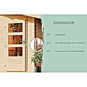 Karibu Gartenhaus Mattrup (303 x 456 cm, Wandstärke: 28 mm, Flachdach, Natur)