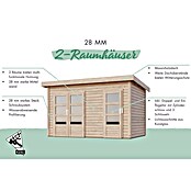 Karibu Gartenhaus Tintrup (273 x 396 cm, Wandstärke: 28 mm, Flachdach, Natur)
