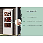Karibu Gartenhaus Mattrup (303 x 456 cm, Wandstärke: 28 mm, Flachdach, Terragrau)