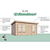 Karibu Gartenhaus Mattrup (303 x 456 cm, Wandstärke: 28 mm, Flachdach, Terragrau)