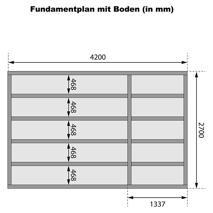 Karibu Gartenhaus Mattrup (303 x 456 cm, Wandstärke: 28 mm, Flachdach, Terragrau)