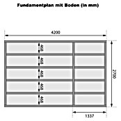 Karibu Gartenhaus Mattrup (303 x 456 cm, Wandstärke: 28 mm, Flachdach, Terragrau)