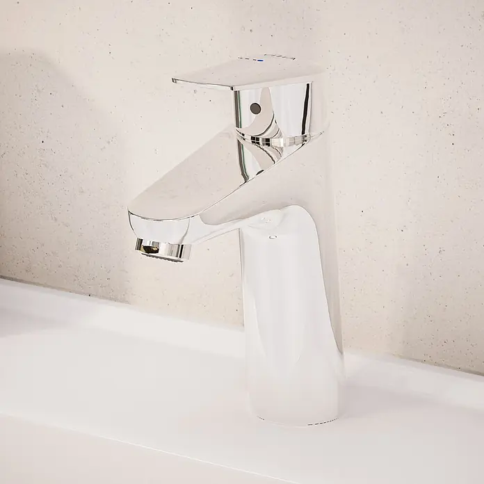 VitrA Flow Round Waschtischarmatur Eco - Höhe: 18 cm, Ausladung Armatur: 115 mm, Chrom, Mit Zugstange - Moderner Einhebel-Waschtischmischer aus Chrom.