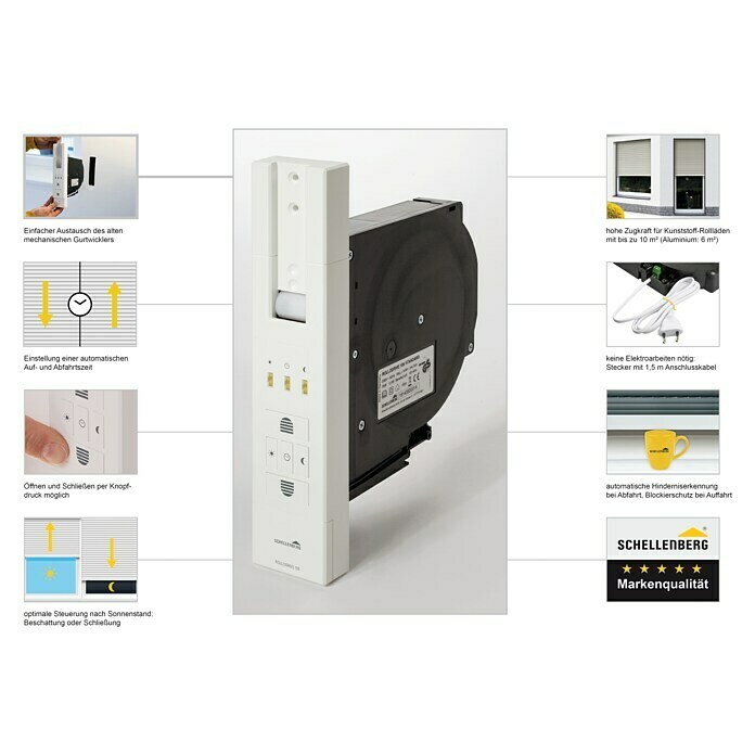 Schellenberg Rollladen-Gurtwickler Rollo Drive 105 StandardZugkraft: 60 kg, Gurtbreite: 23 mm, Unterputz Unknown