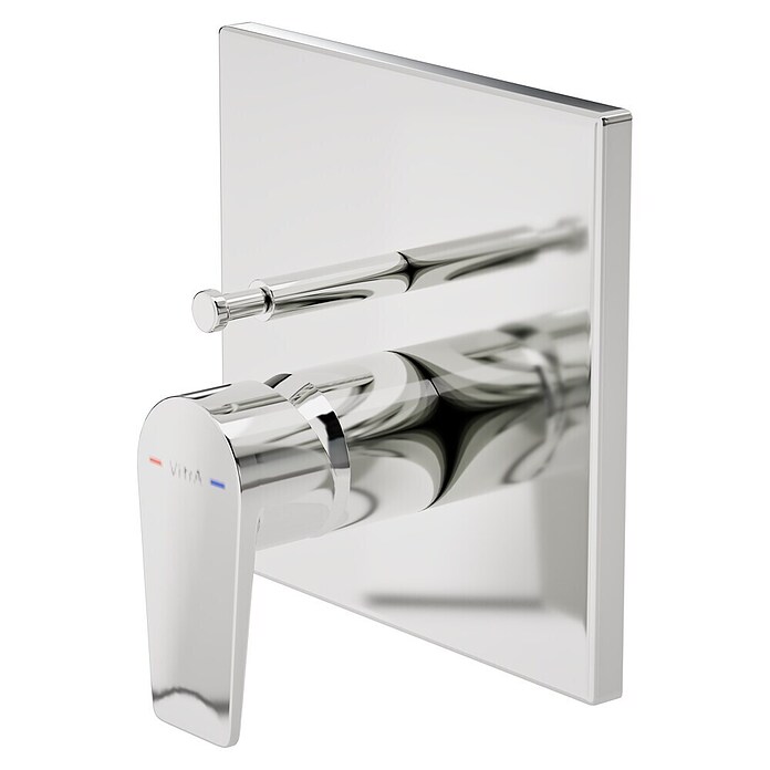 VitrA Flow Square UP-Badewannenarmatur (Ausladung Armatur: 90 mm, Chrom, Glänzend) | BAUHAUS