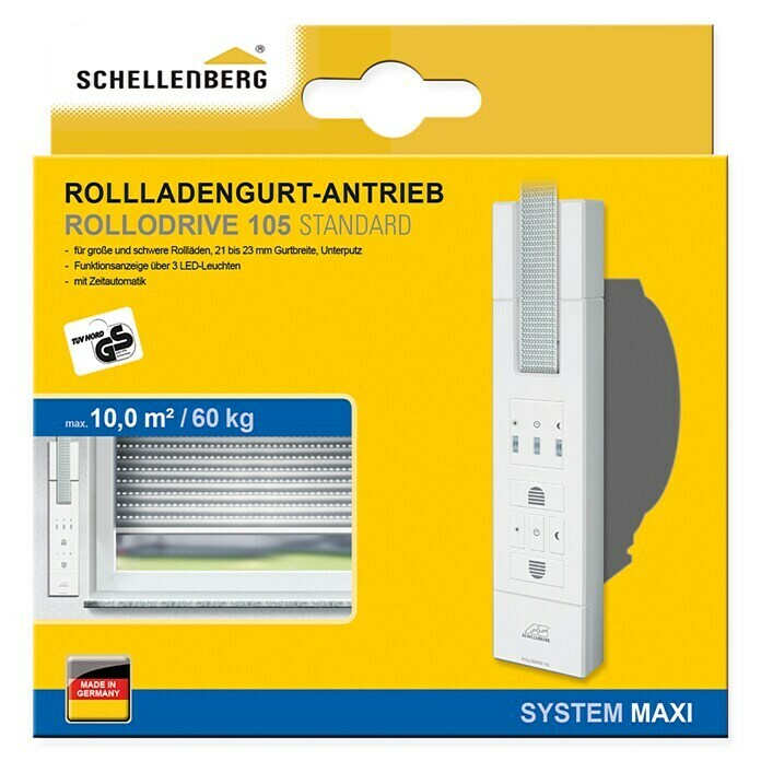 Schellenberg Rollladen-Gurtwickler Rollo Drive 105 StandardZugkraft: 60 kg, Gurtbreite: 23 mm, Unterputz Unknown