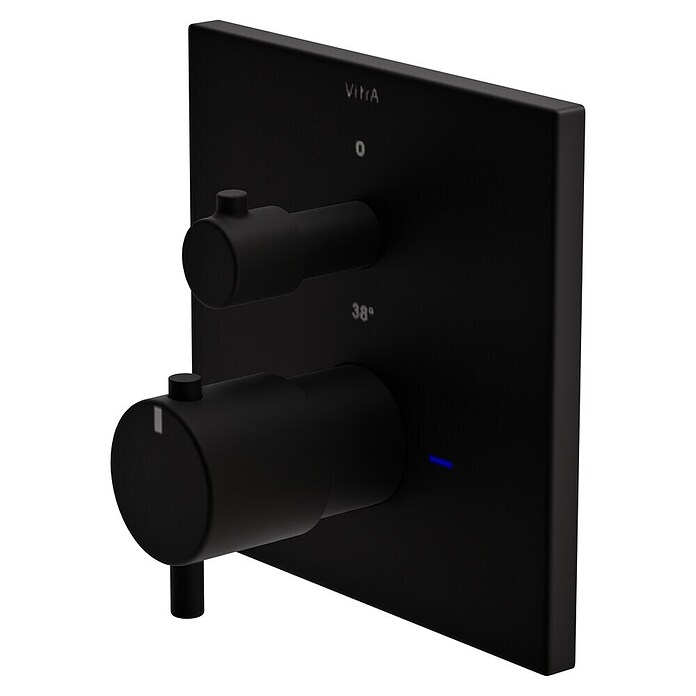 VitrA Flow Square UP-Badewannenarmatur (Ausladung Armatur: 89 mm, Schwarz, Matt) | BAUHAUS