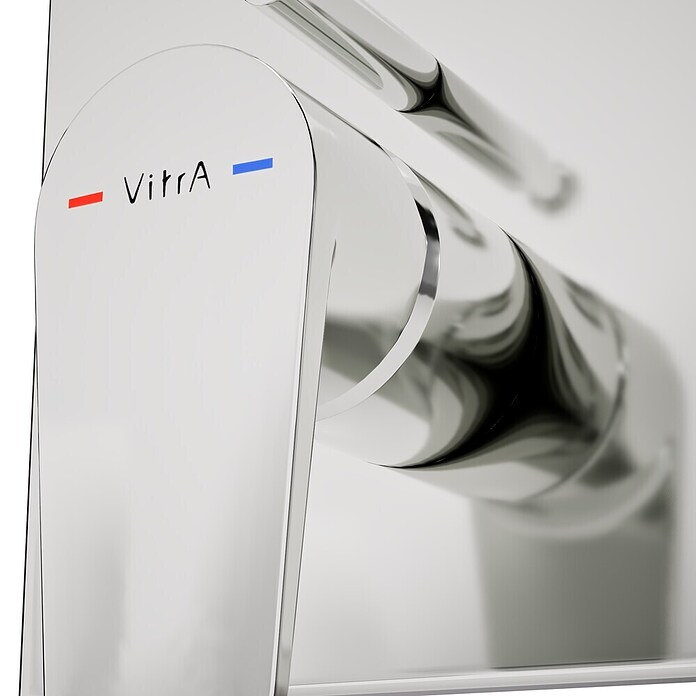 VitrA Flow Square UP-Badewannenarmatur (Ausladung Armatur: 90 mm, Chrom, Glänzend) | BAUHAUS