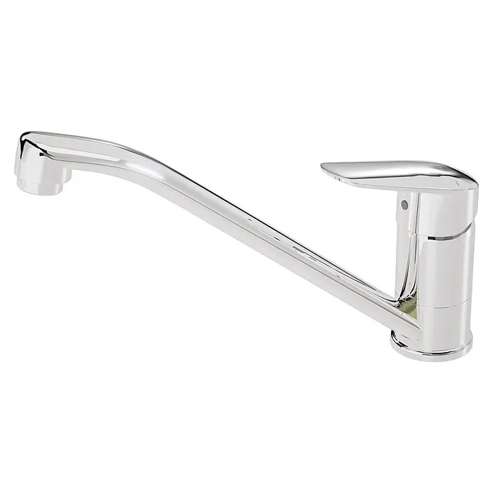 VitrA Flow Round Spültischarmatur - Höhe: 17,4 cm, Chrom, Glänzend - Verchromte Küchenarmatur mit Einhebelmischer.