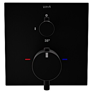 VitrA Flow Square UP-Badewannenarmatur (Ausladung Armatur: 91 mm, Schwarz, Matt)