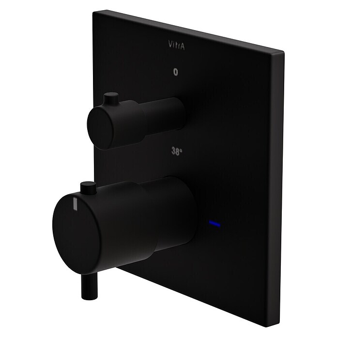 VitrA Flow Square UP-Badewannenarmatur (Ausladung Armatur: 91 mm, Schwarz, Matt) | BAUHAUS