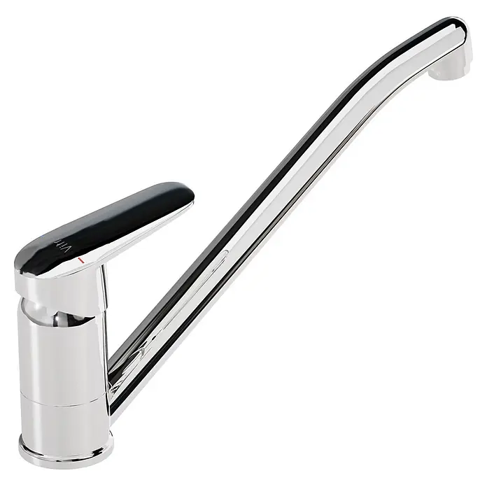 VitrA Flow Round Spültischarmatur - Höhe: 17,4 cm, Chrom, Glänzend - Glänzender Chrom-Einhebel-Küchenarmatur in modernem Design.