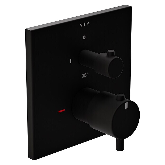 VitrA Flow Square UP-Badewannenarmatur (Ausladung Armatur: 89 mm, Schwarz, Matt) | BAUHAUS
