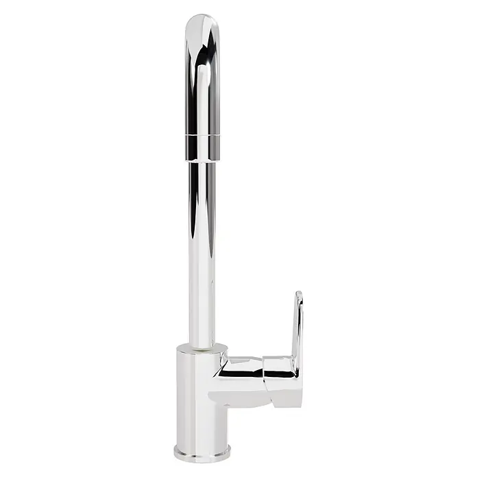 VitrA Flow Soft Spültischarmatur - Chrom, Glänzend - Moderner verchromter Wasserhahn mit hohem zylindrischen Körper und kurzem, rechteckigem Auslauf.