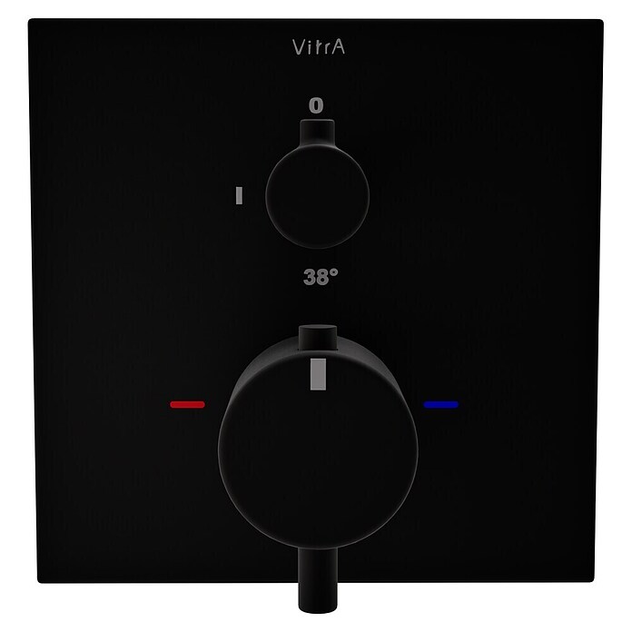 VitrA Flow Square UP-Badewannenarmatur (Ausladung Armatur: 89 mm, Schwarz, Matt) | BAUHAUS